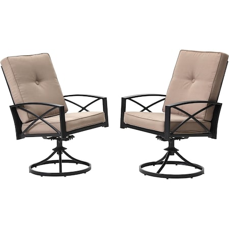 Chery Industrial 5 Pieces Outdoor Patio Furniture Set W/ Gas Fire Pit Table, Patio Conversation Sets Khaki AOTOFSC27BKKH